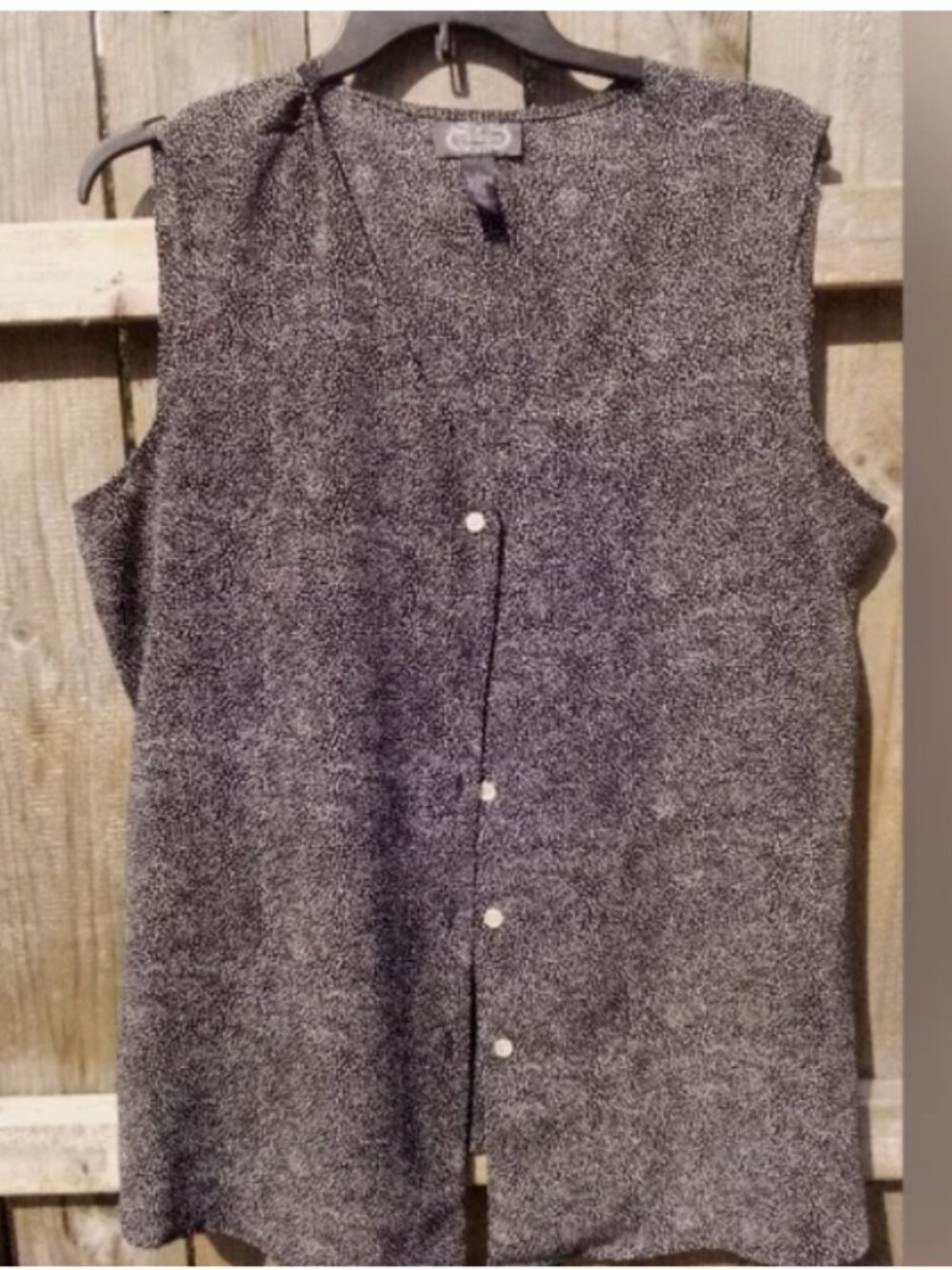 Vintage The Villager Polka Dot Blouse - Sleeveless Button Down - 1X